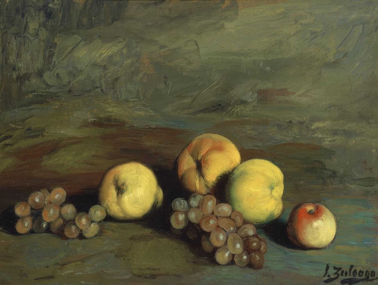 BODEGON (MELOCOTON, MANZANAS, PERA Y UVAS) – SIGLO XX tekijältä Ignacio Zuloaga y Zabaleta