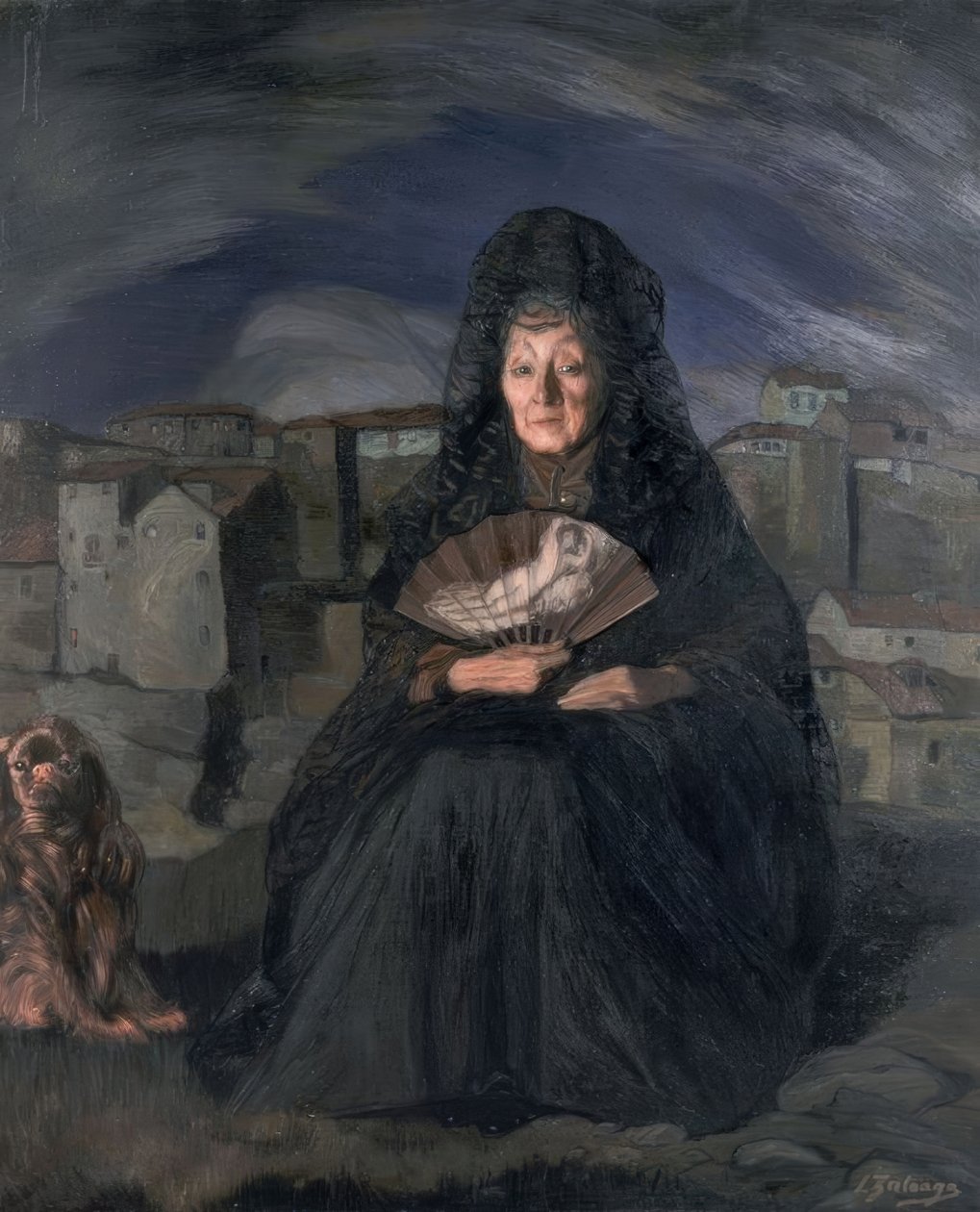 DOÑA ROSITA GUTIERREZ - 1915 - ÖLJY / KANGAS - 166,5 × 140 cm tekijältä Ignacio Zuloaga y Zabaleta