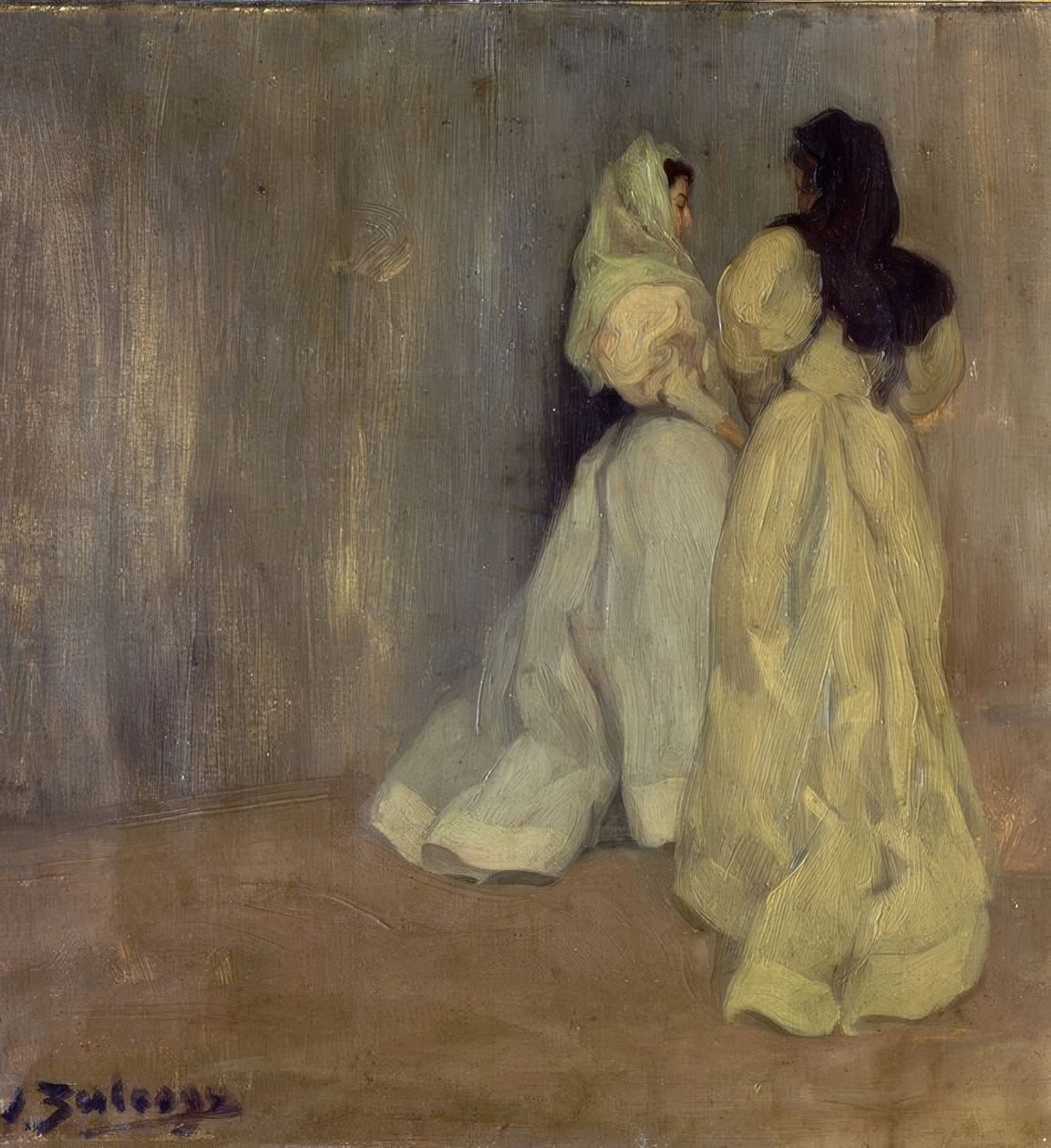 TUTKIMUS HARMAISIA - KAKSIA NAISTA - 1896 - ÖLJY / KANGAS tekijältä Ignacio Zuloaga y Zabaleta