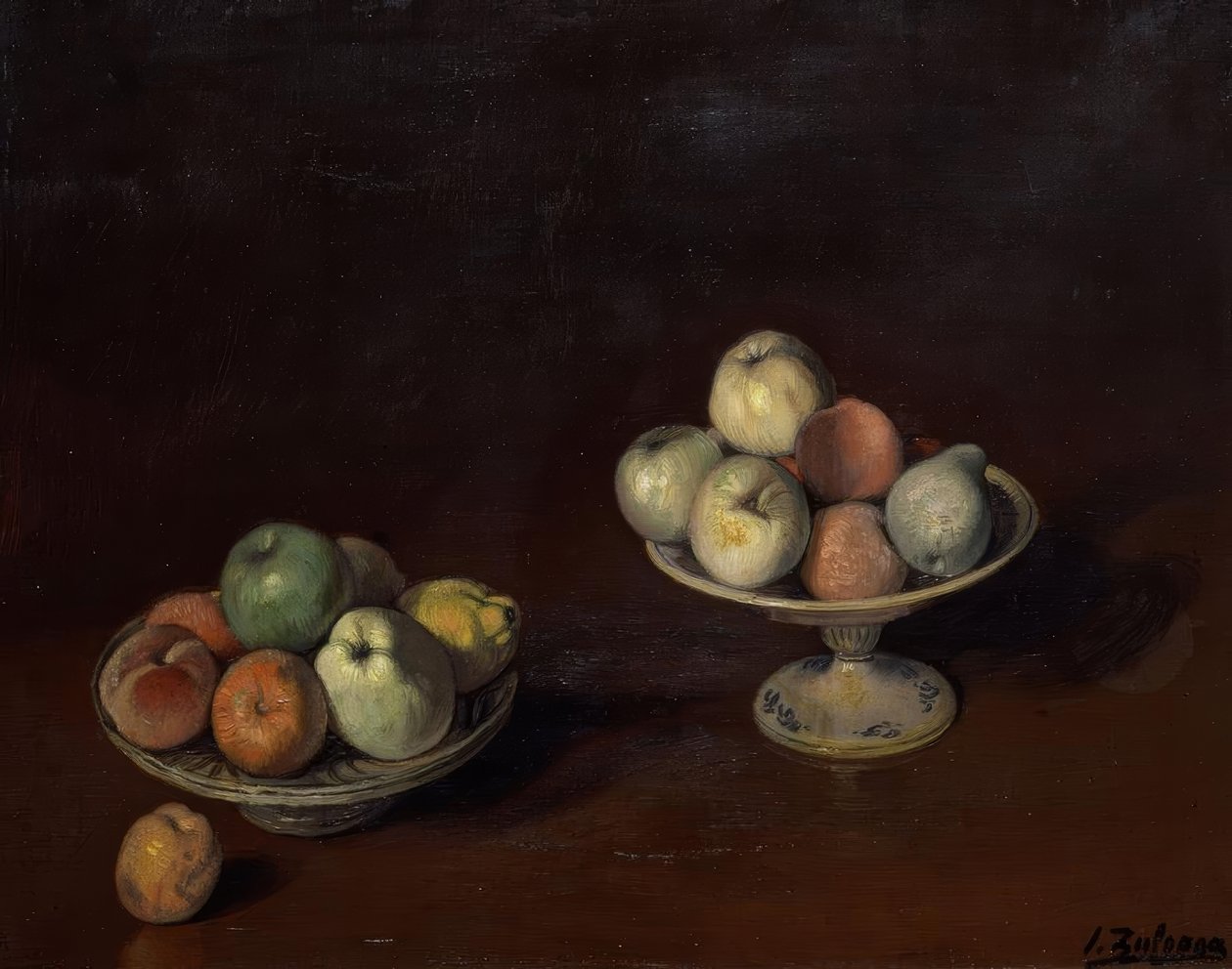 HEDELMÄKULLIO JA OMENALAATJA - O / L - 69X88 CM tekijältä Ignacio Zuloaga y Zabaleta
