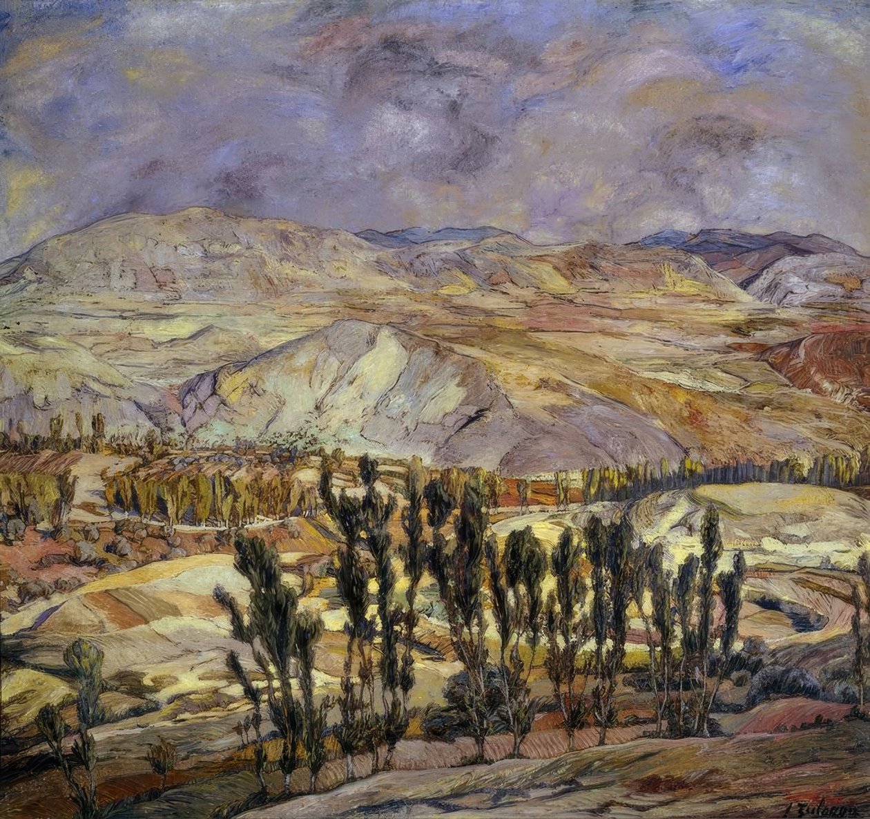 Maisema Calatayudissa, 1930, Öljy kankaalle, 113 × 123 cm, AS00634 tekijältä Ignacio Zuloaga y Zabaleta