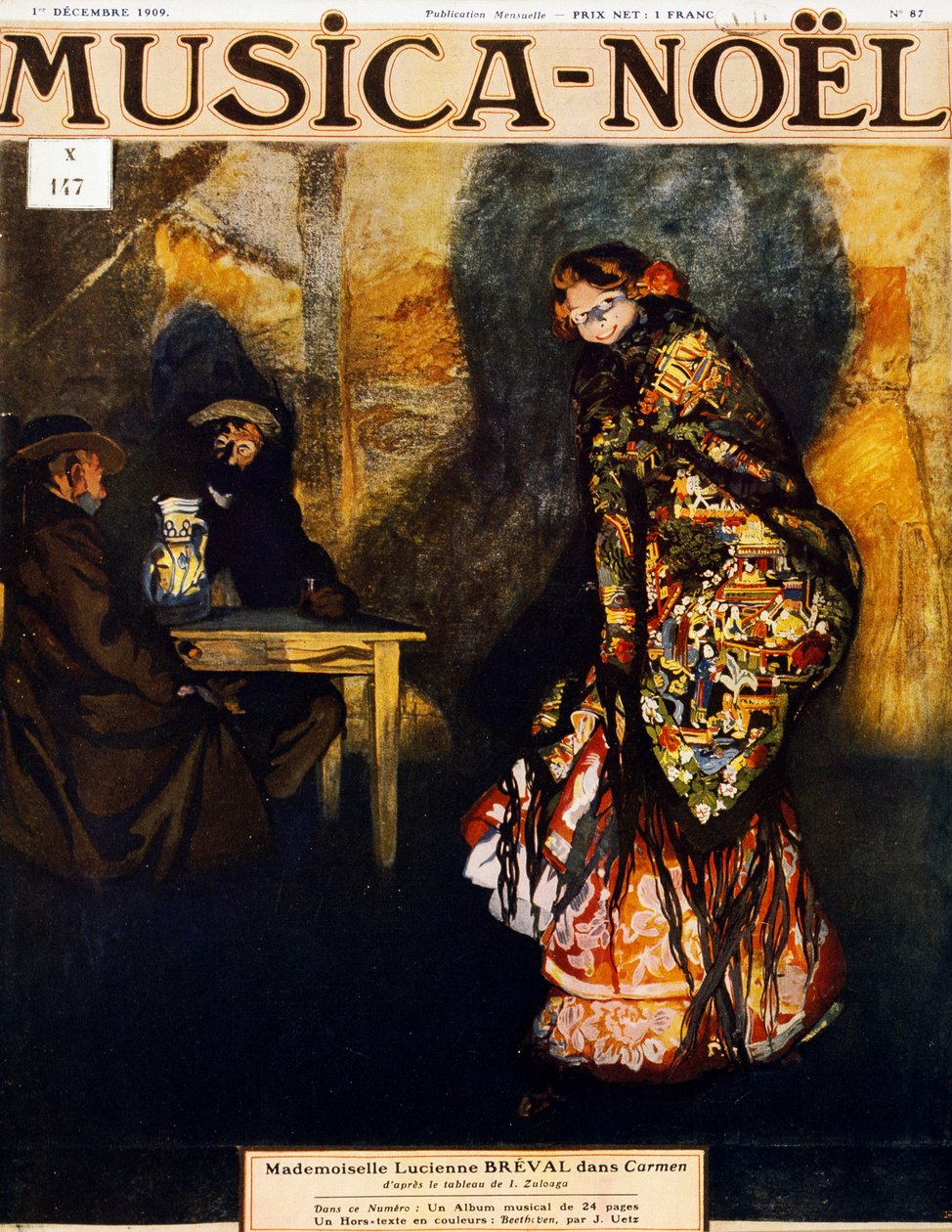 Lucienne Breval (1869-1935), sveitsiläinen sopraano, Carmenina, Georges Bizet