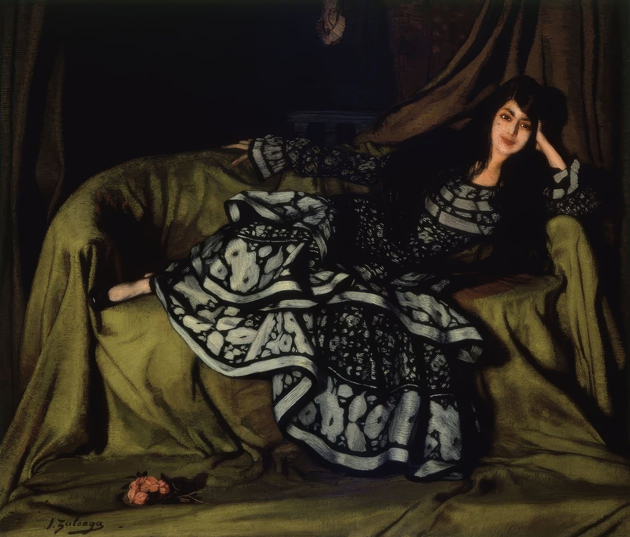 MARCELLE SOUTY CON VESTIDO DE VOLANTES – 1915 – 160 X 188 CM tekijältä Ignacio Zuloaga y Zabaleta