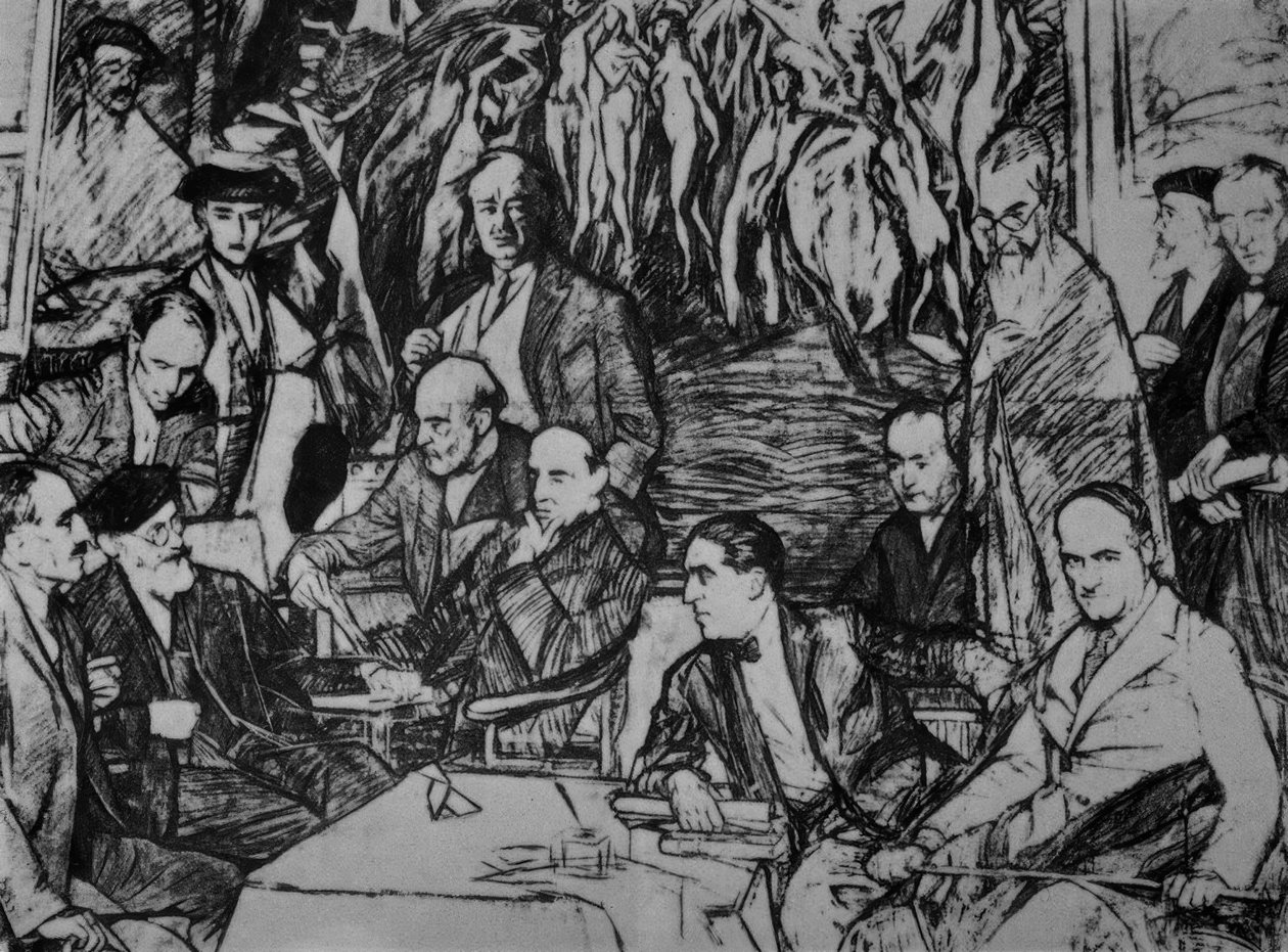 MIS AMIGOS – 1920/36 – DIBUJO – CARBON / OLEO / LIENZO – 234X292 CM tekijältä Ignacio Zuloaga y Zabaleta