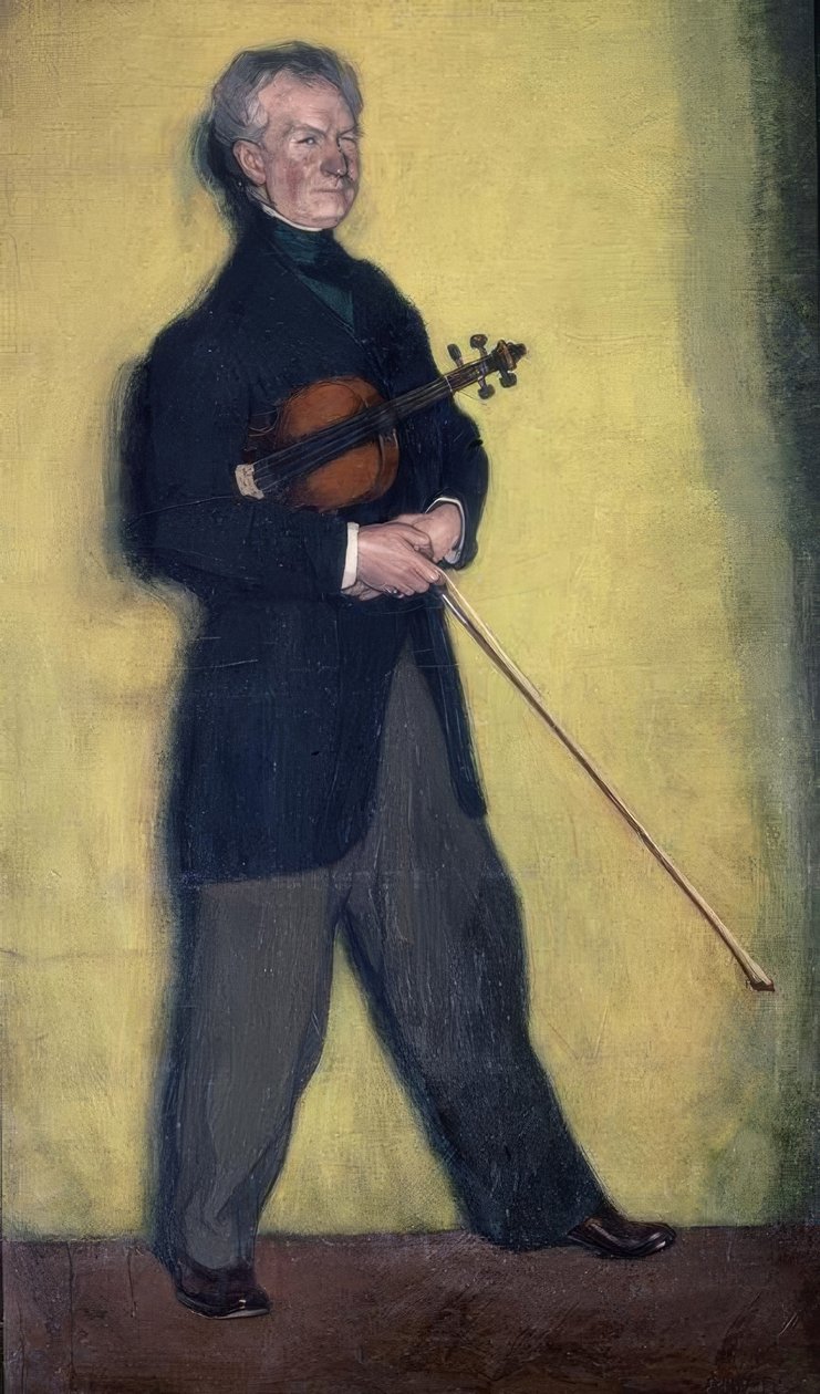 Viulisti Larrapiden muotokuva – 1910 – 185 × 111 cm – öljy kankaalle tekijältä Ignacio Zuloaga y Zabaleta