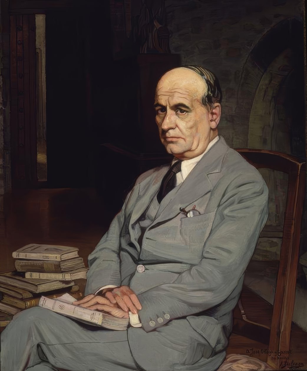 RETRATO DE JOSE ORTEGA Y GASSET - 1917 - O / L - 215X161 tekijältä Ignacio Zuloaga y Zabaleta
