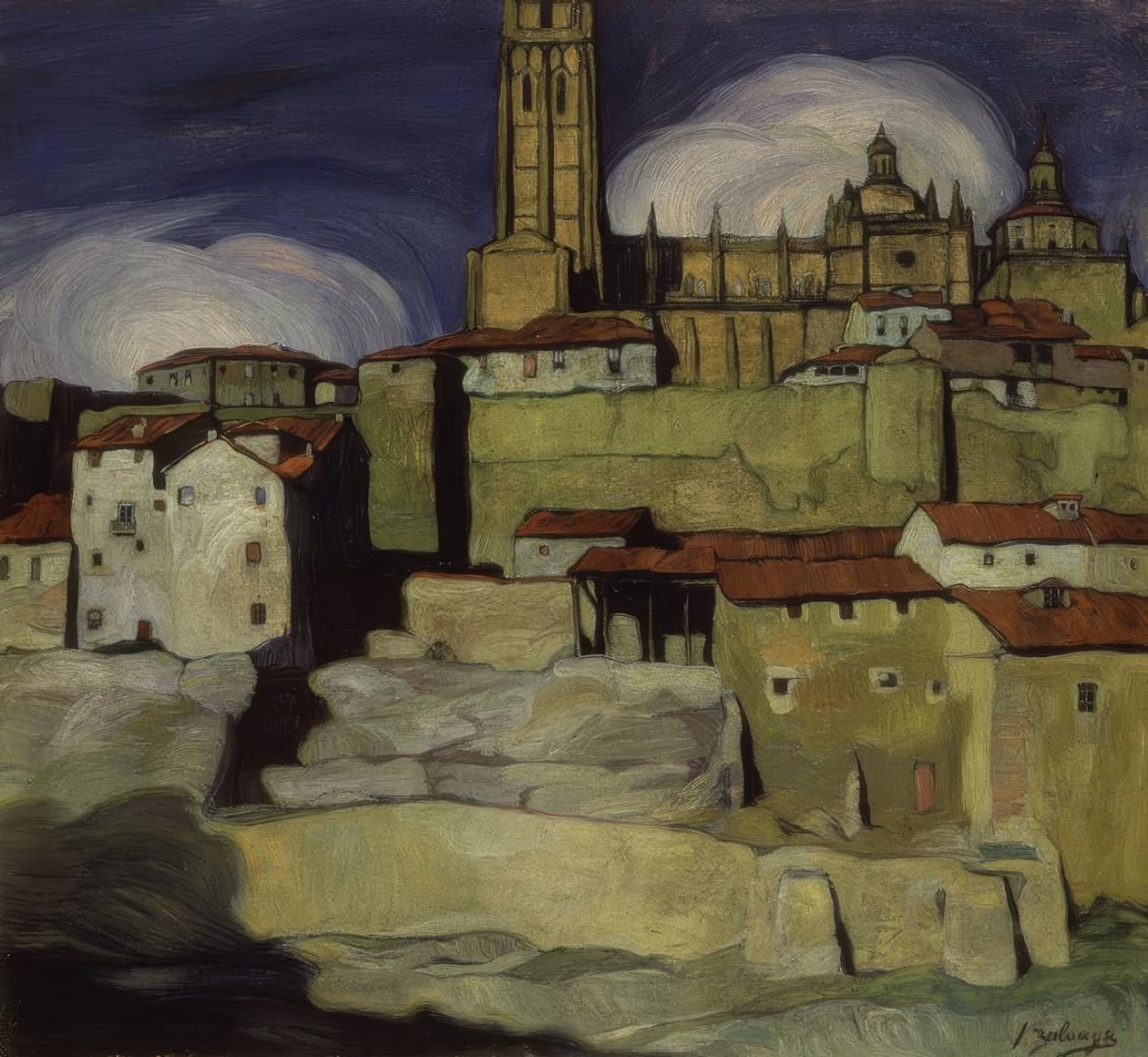 Segovian katedraali – 1909 – öljy kankaalle – 92 × 99 cm tekijältä Ignacio Zuloaga y Zabaleta