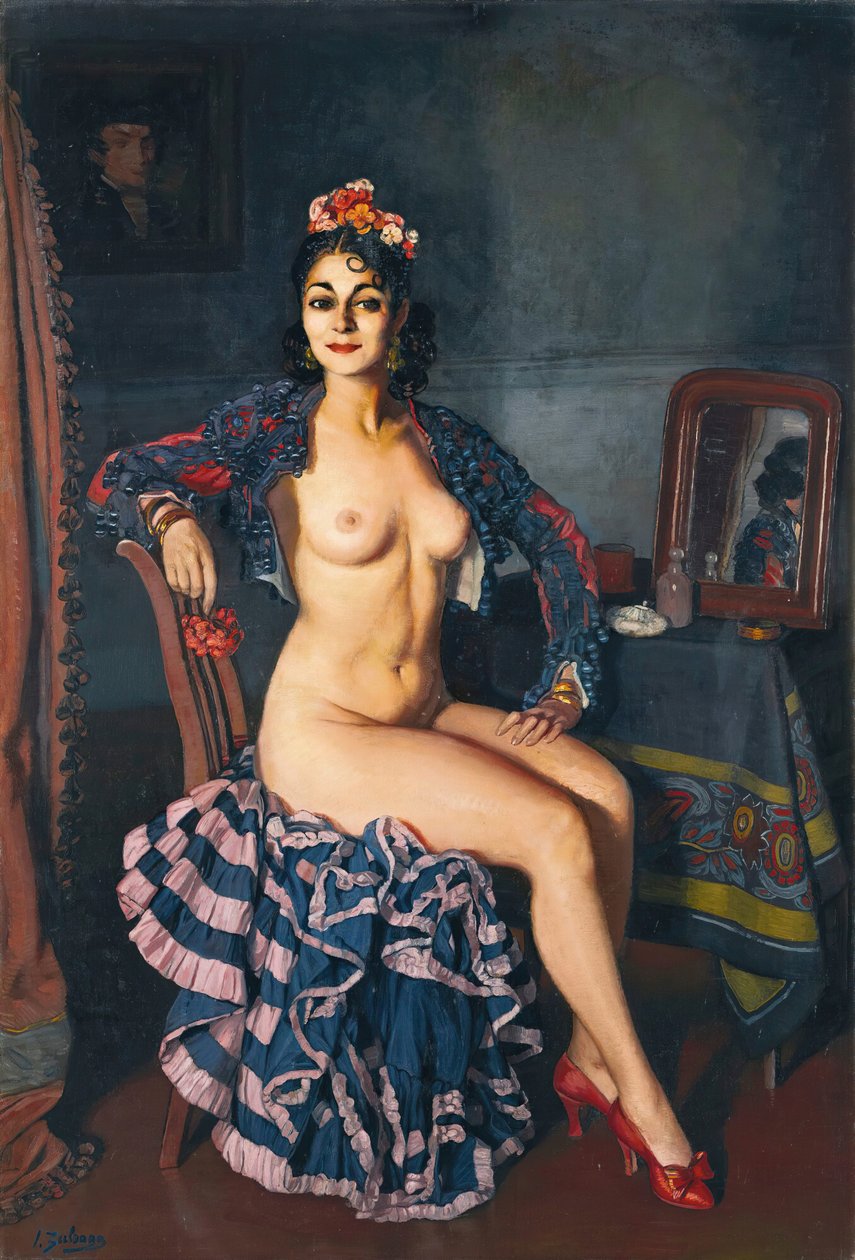 La Bella Oterito La Oterito pukuhuoneessaan, 1936. tekijältä Ignacio Zuloaga y Zabaleto