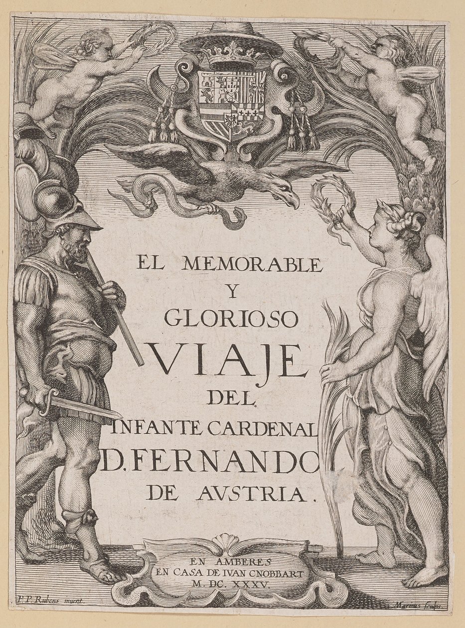 Nimisivu teokselle D. De Aedo y Gallert, The... Journey of the Infante Cardenal... tekijältä Ignatius Cornelis Marinus after Sir Peter Paul Rubens