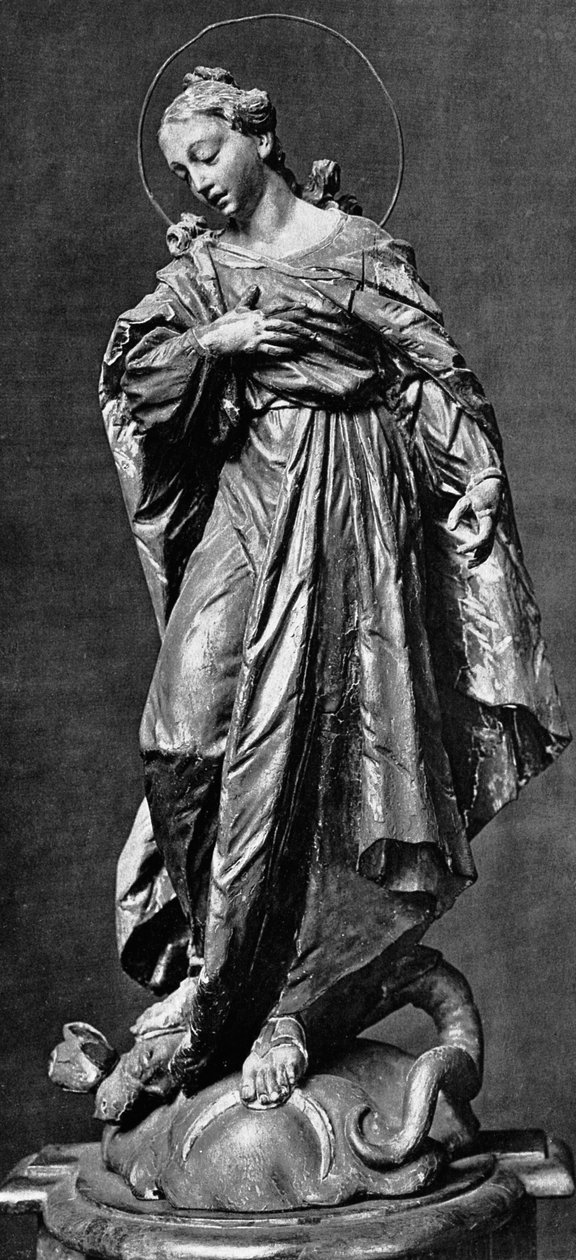 Neitsyt Maria (puuta) tekijältä Ignaz 1725 75 Gunther