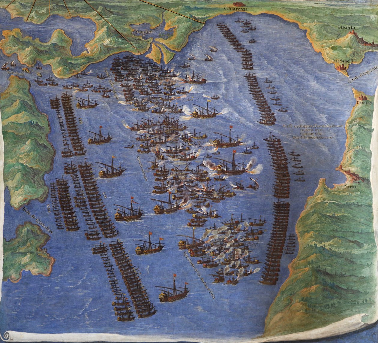 Lepanton taistelu, 1571 tekijältä Ignazio Danti