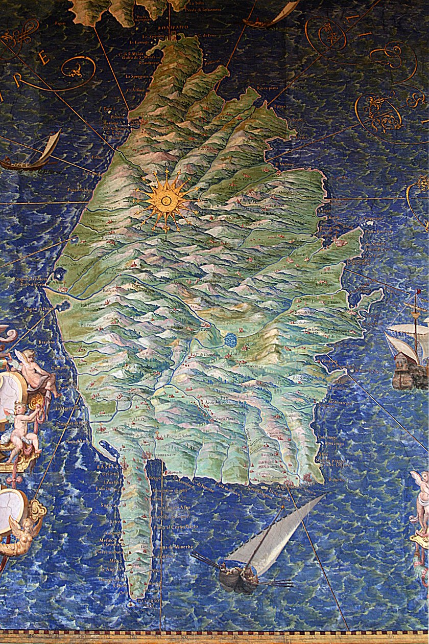 Korsikan kartta - Karttagalleria - Vatikaanin museot. tekijältä Ignazio Danti