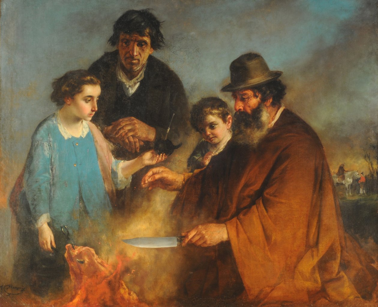 The Roast, n. 1871 (öljy kankaalle) tekijältä Ignazio Manzoni