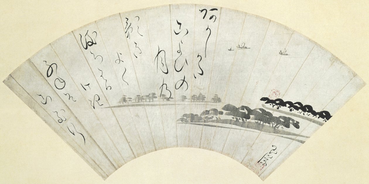 Akashi Bay, 1700-luvun loppu (muste kiillekokoiselle paperille) tekijältä Ike Gyokuran