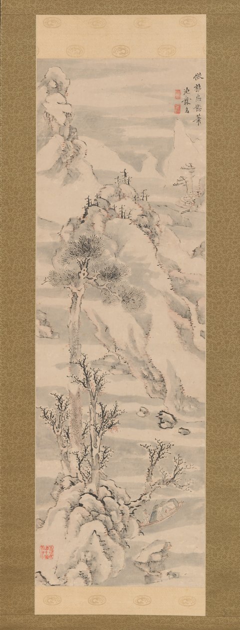 Talvinen maisema, Guo Zhongshun tyyliin, 1700-luvun lopulla. tekijältä Ike no Taiga