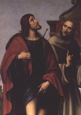 St. Roch (yksityiskohta alttaritaulusta) tekijältä Il Francia