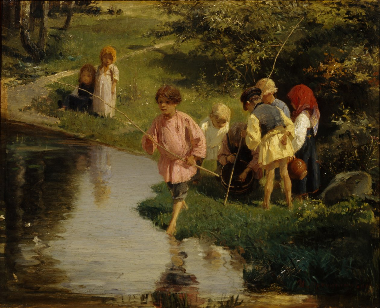Lasten kalastus, 1882 tekijältä Illarion Mikhailovich Pryanishnikov