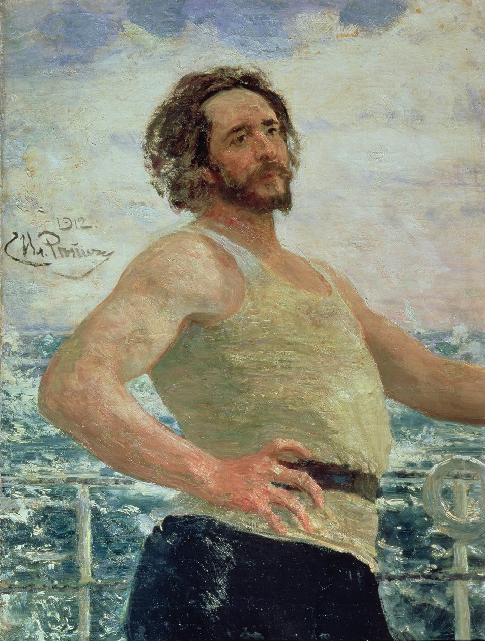 Muotokuva kirjailija Leonid Andreevista (1871-1919), 1912 tekijältä Ilya Efimovich Repin