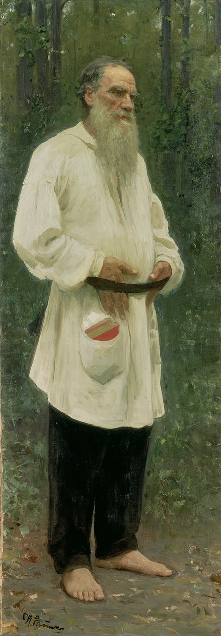 Lev Tolstoin (1828-1910) muotokuva 1901 tekijältä Ilya Efimovich Repin