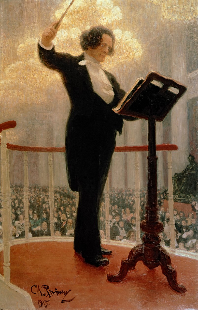 Venäläisen säveltäjän Anton Grigorjevitš Rubinsteinin (1829-1894) muotokuva 1915 1915 tekijältä Ilya Efimovich Repin