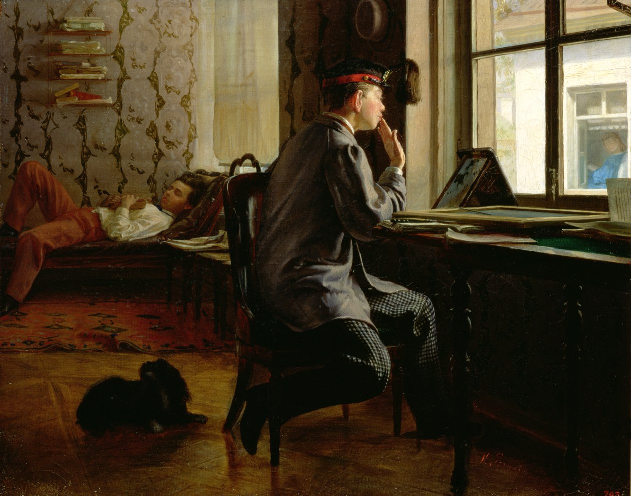 Kokeisiin valmistautuminen, 1864 tekijältä Ilya Efimovich Repin