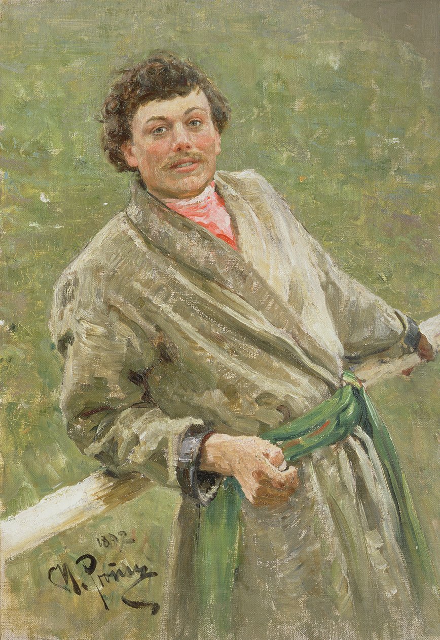 Valko-Venäjä, talonpojan S. Shavrovin muotokuva, 1892 tekijältä Ilya Efimovich Repin