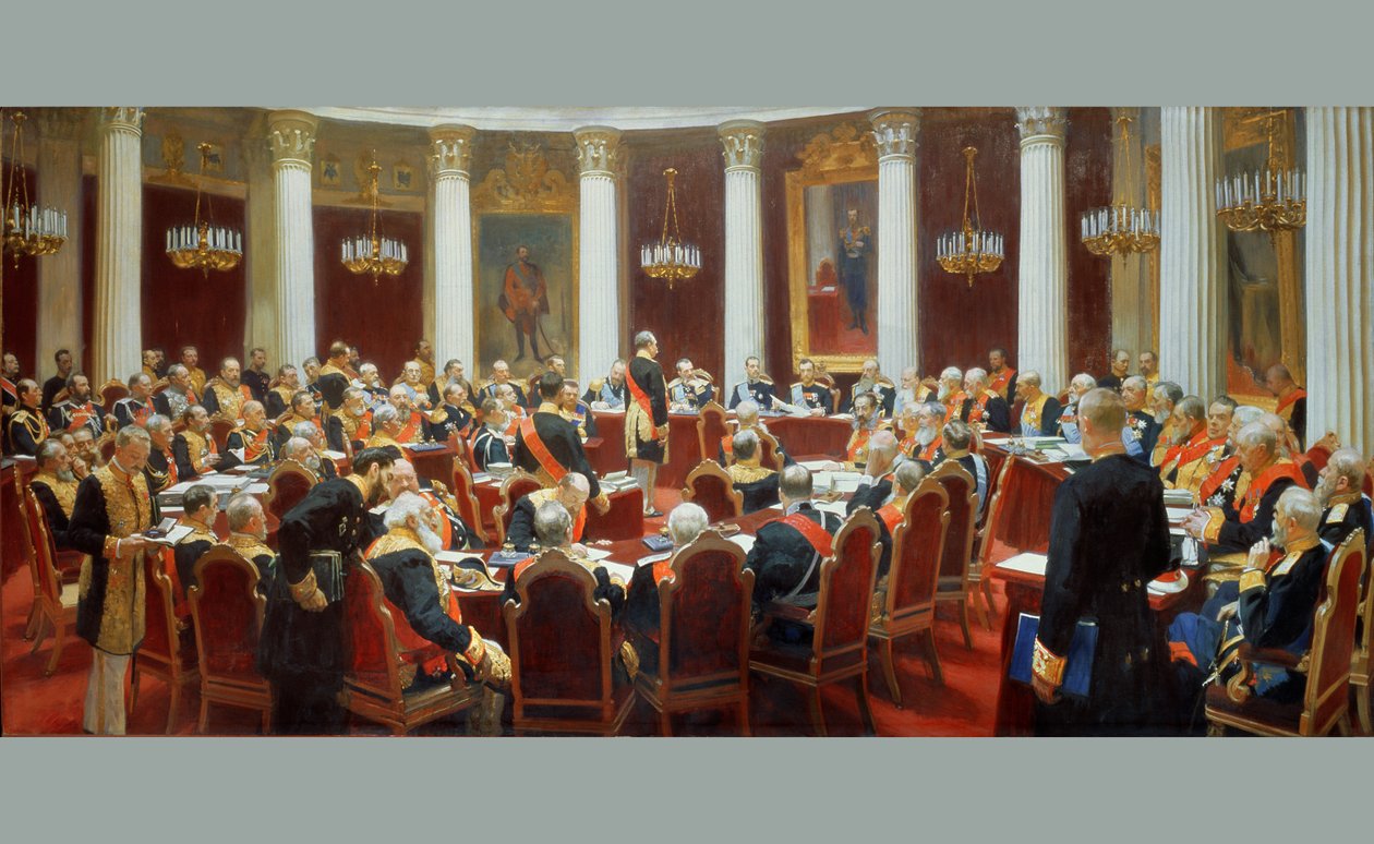 Valtioneuvoston juhlaistunto 7. toukokuuta 1901 tekijältä Ilya Efimovich Repin