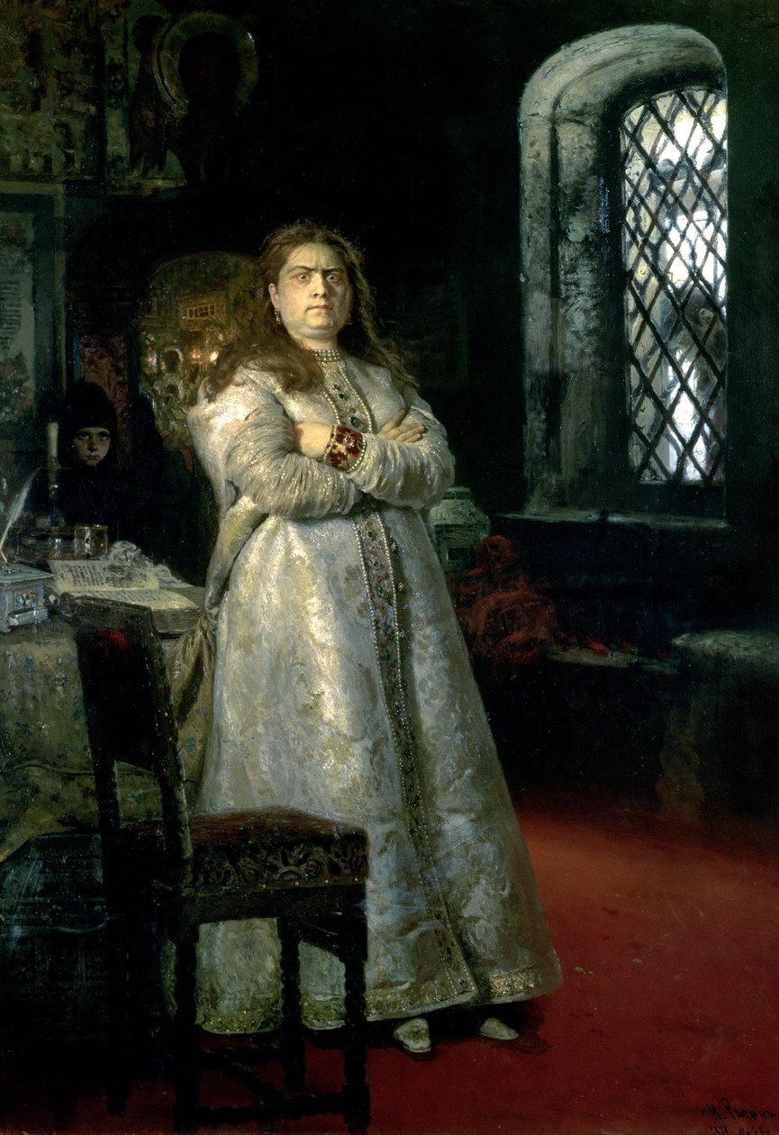 Tsarevna Sofia Aleksejevna (1657-1704) Novodevitsin luostarissa, 1879. tekijältä Ilya Efimovich Repin