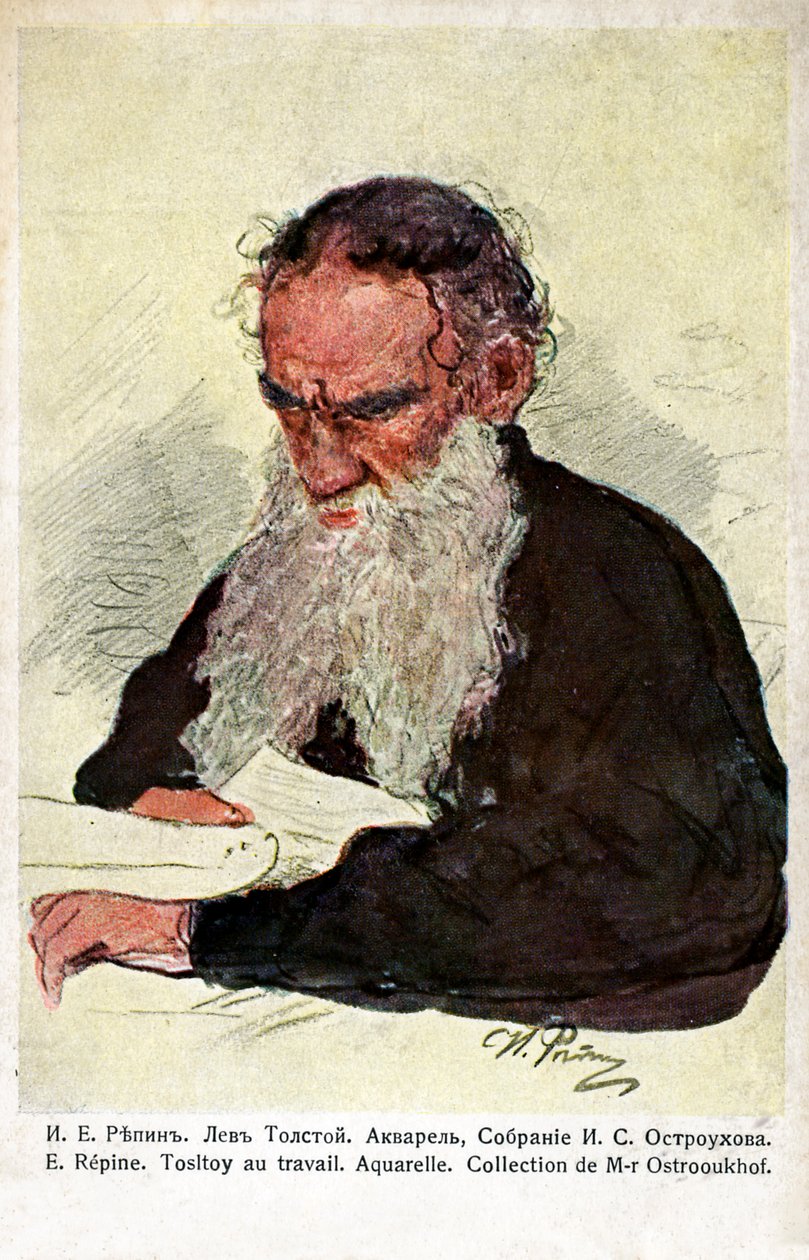 Leo Tolstoi työssä, Repin tekijältä Ilya Efimovich (after) Repin