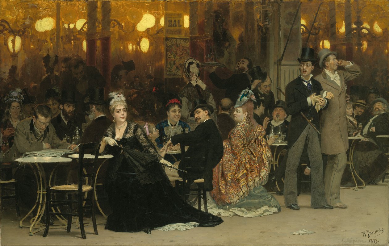 Pariisilainen kahvila, 1875 tekijältä Ilya Efimovich Repin