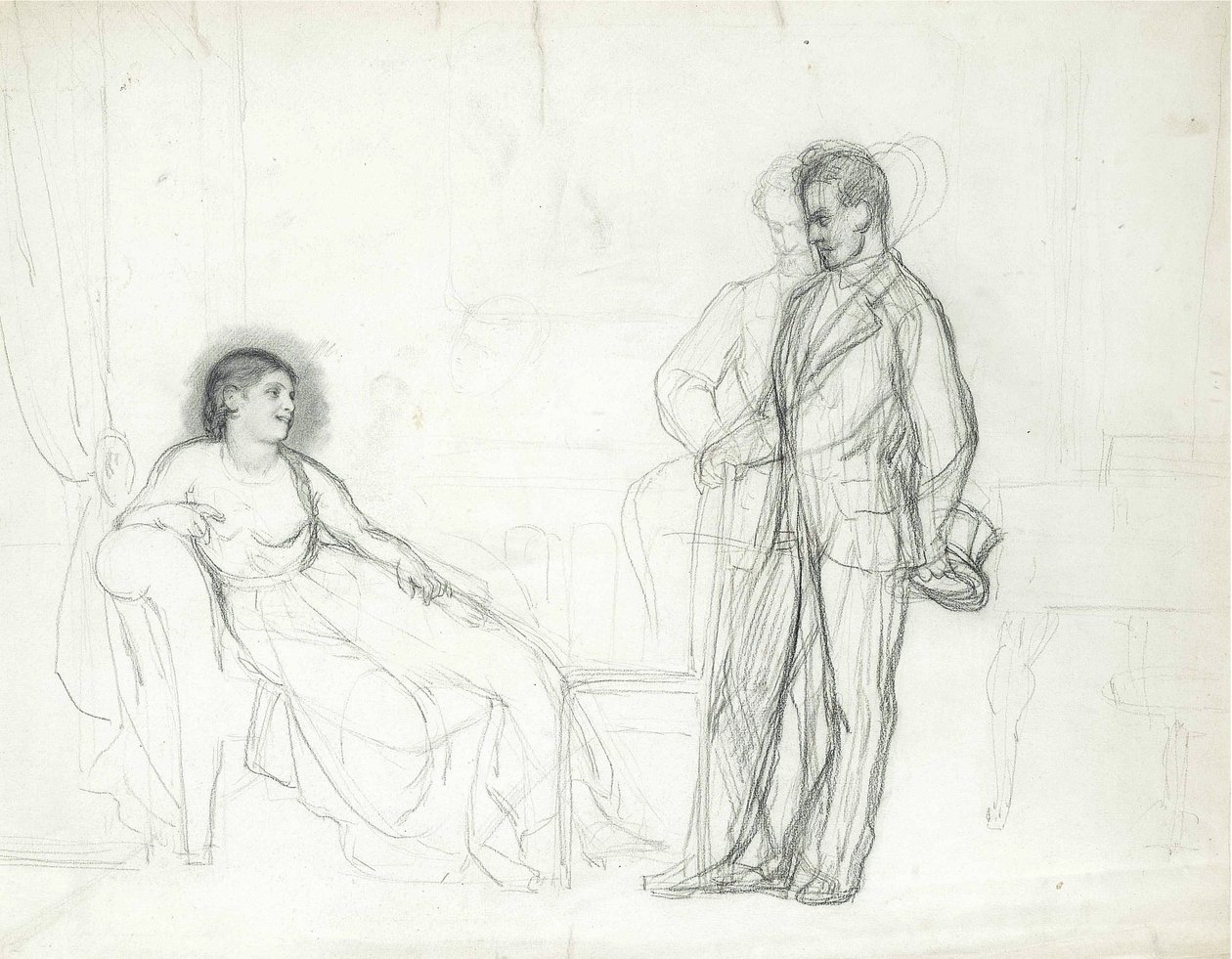 Adelina Patti (1843-1919) Violettana Giuseppe Verdin oopperassa La traviata par Repin, Ilja Jefimovich (1844-1930), 1860-luvun loppu - 1870-luvun alku - Kynä paperille - Konstantinuksen palatsi, Pietari tekijältä Ilya Efimovich Repin