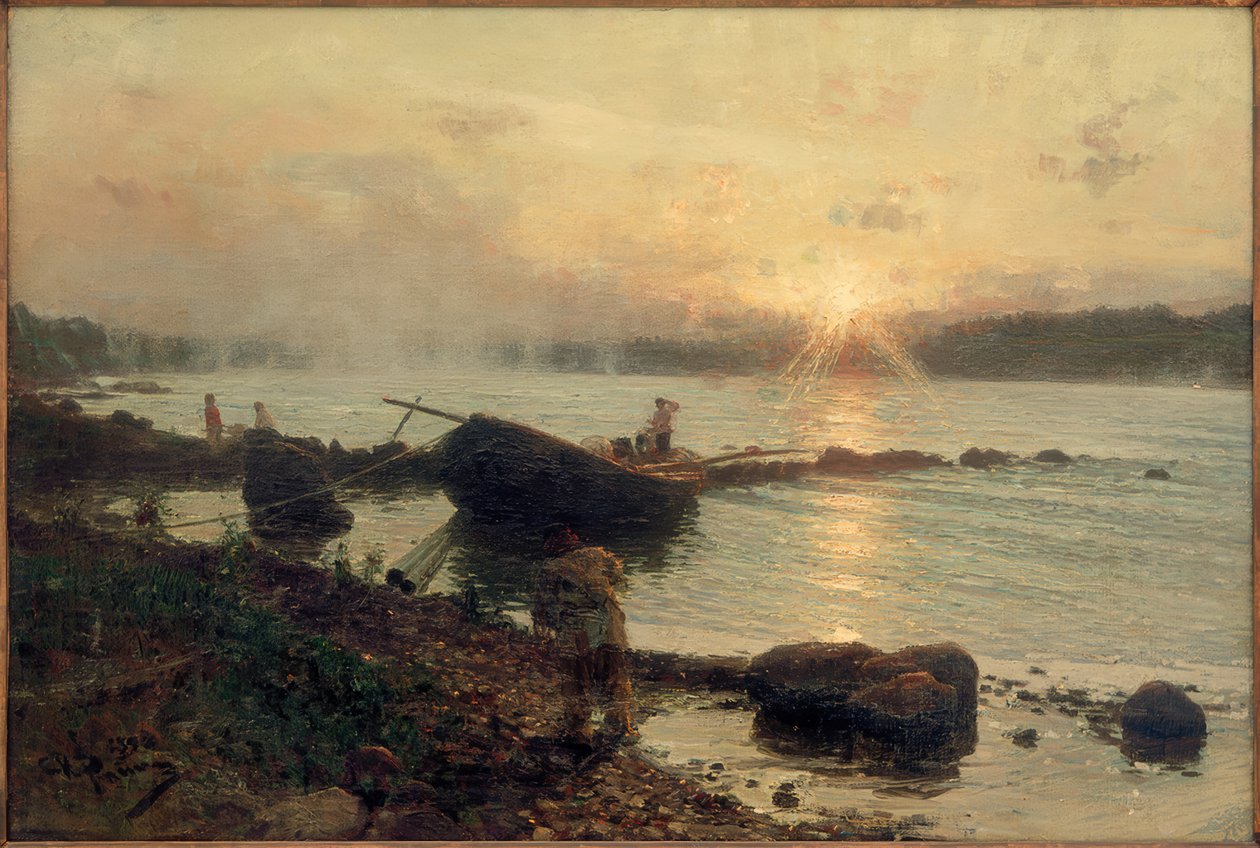 Länsi-Dvinassa. auringonnousu tekijältä Ilya Efimovich Repin