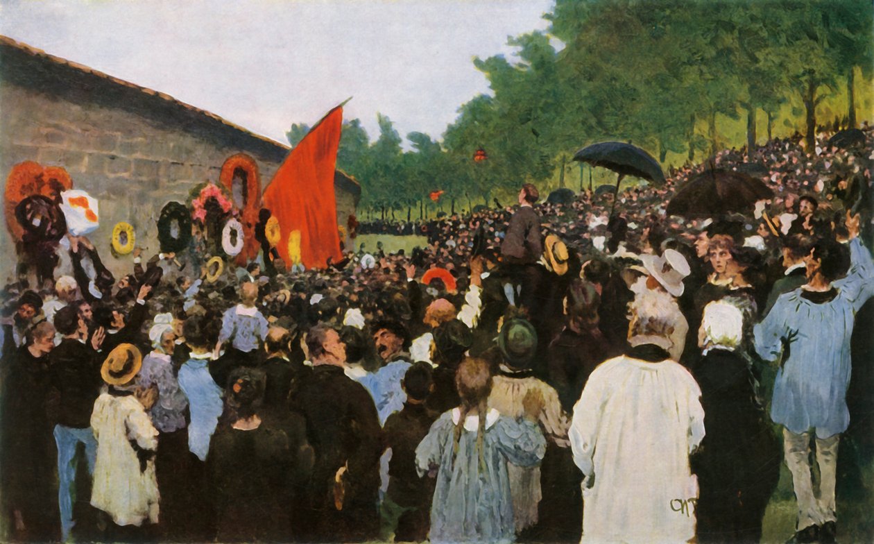 "Vuotuinen juhla kunnan muurin äärellä... hautausmaalla Pariisissa", 1883, 1965. tekijältä Ilya Efimovich Repin