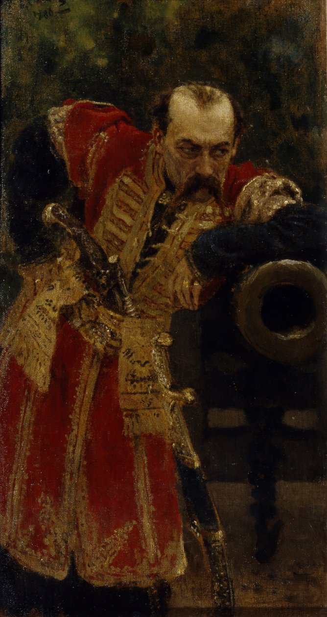 Zaporizhian sotajoukon eversti, 1880 tekijältä Ilya Efimovich Repin
