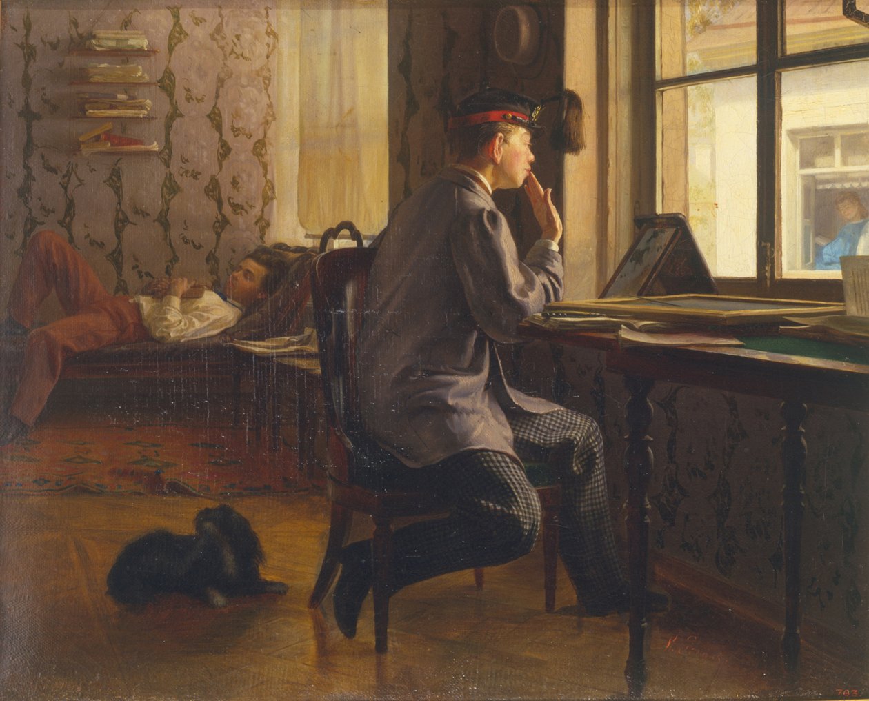 Kokeeseen valmistautuminen, 1864 tekijältä Ilya Efimovich Repin