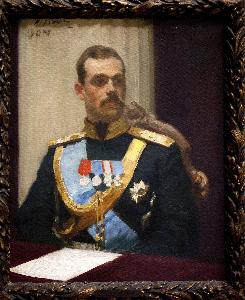 Suurruhtinas Mihail Aleksandrovitš Romanov eli Venäjän Mikael (1878-1918). Öljy kankaalle tekijältä Ilya Efimovich Repin