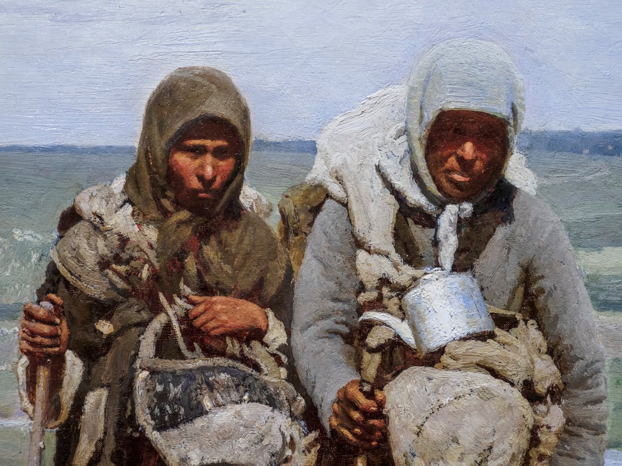 hurskaat NAISET pyhiinvaellusmatkalla (yksityiskohta) tekijältä Ilya Efimovich Repin