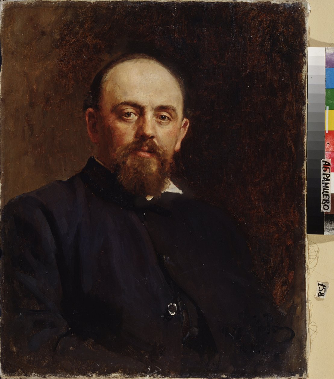 Muotokuva Savva Mamontovista (1841-1918), ensimmäisen venäläisen yksityisen oopperan perustajasta. Ilja Jefimovitš Repinin (Ilia Repin) (1844-1930) maalaus öljy kankaalle tekijältä Ilya Efimovich Repin
