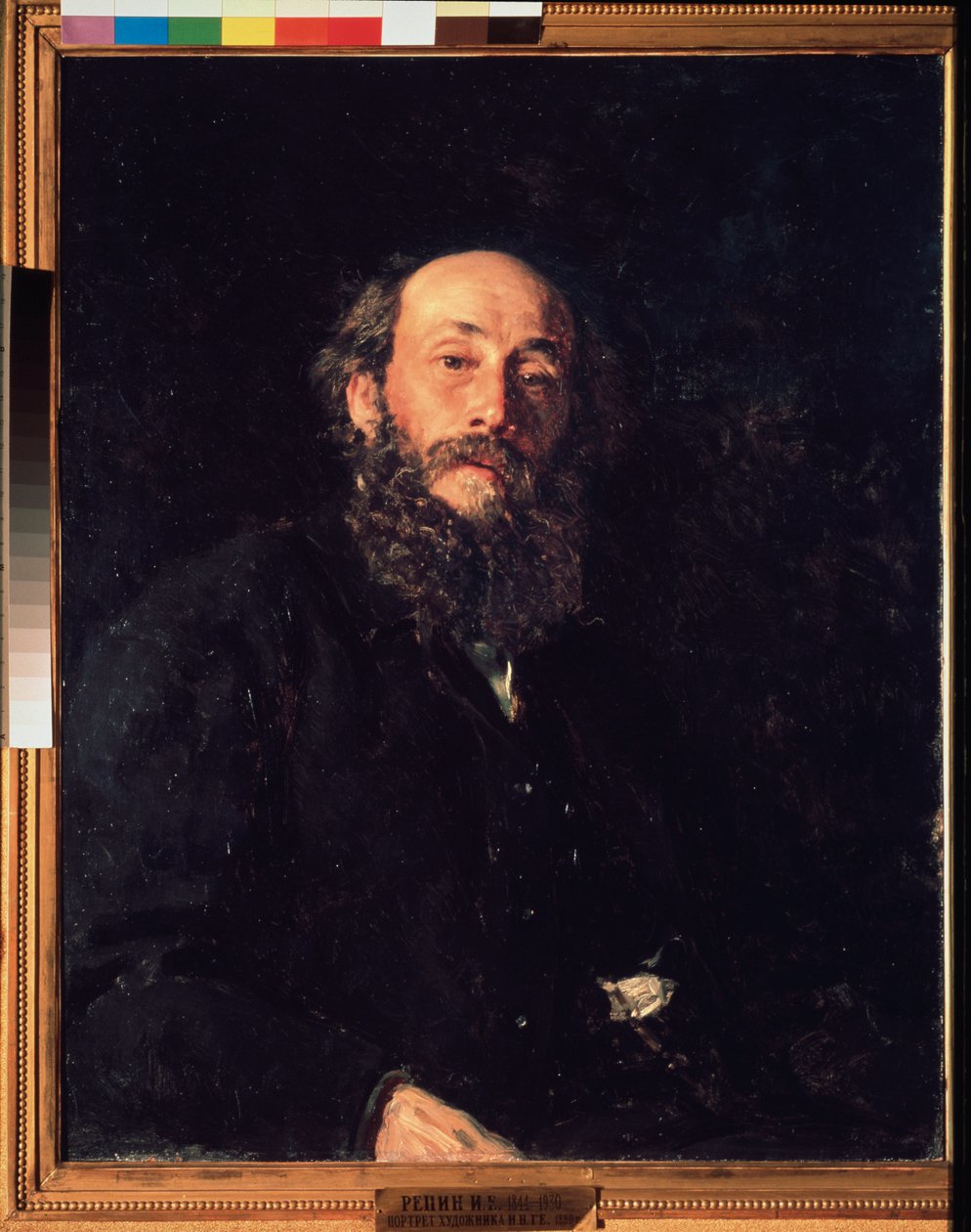 Taiteilija Nikolai Ge (homo) (1831-1894) muotokuva. Ilja Repinin (Ilia Repin) (1844-1930) maalaus öljy kankaalle tekijältä Ilya Efimovich Repin