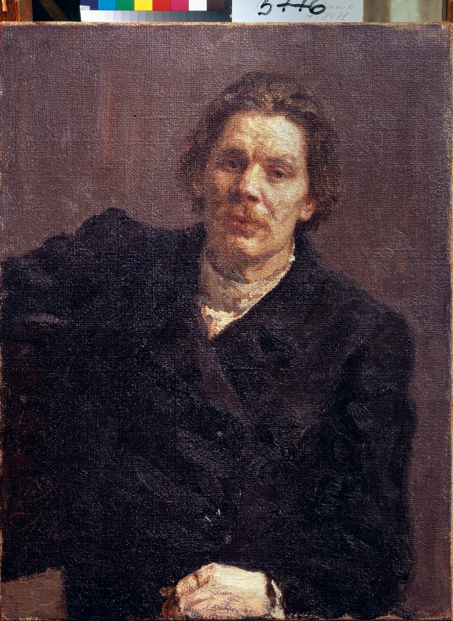 Muotokuva kirjailija Maxime Gorkista (1868-1939). (Kirjoittaja M. Gorkin muotokuva). Ilja Repinin (Ilia Repin) (1844-1930) maalaus öljy kankaalle tekijältä Ilya Efimovich Repin