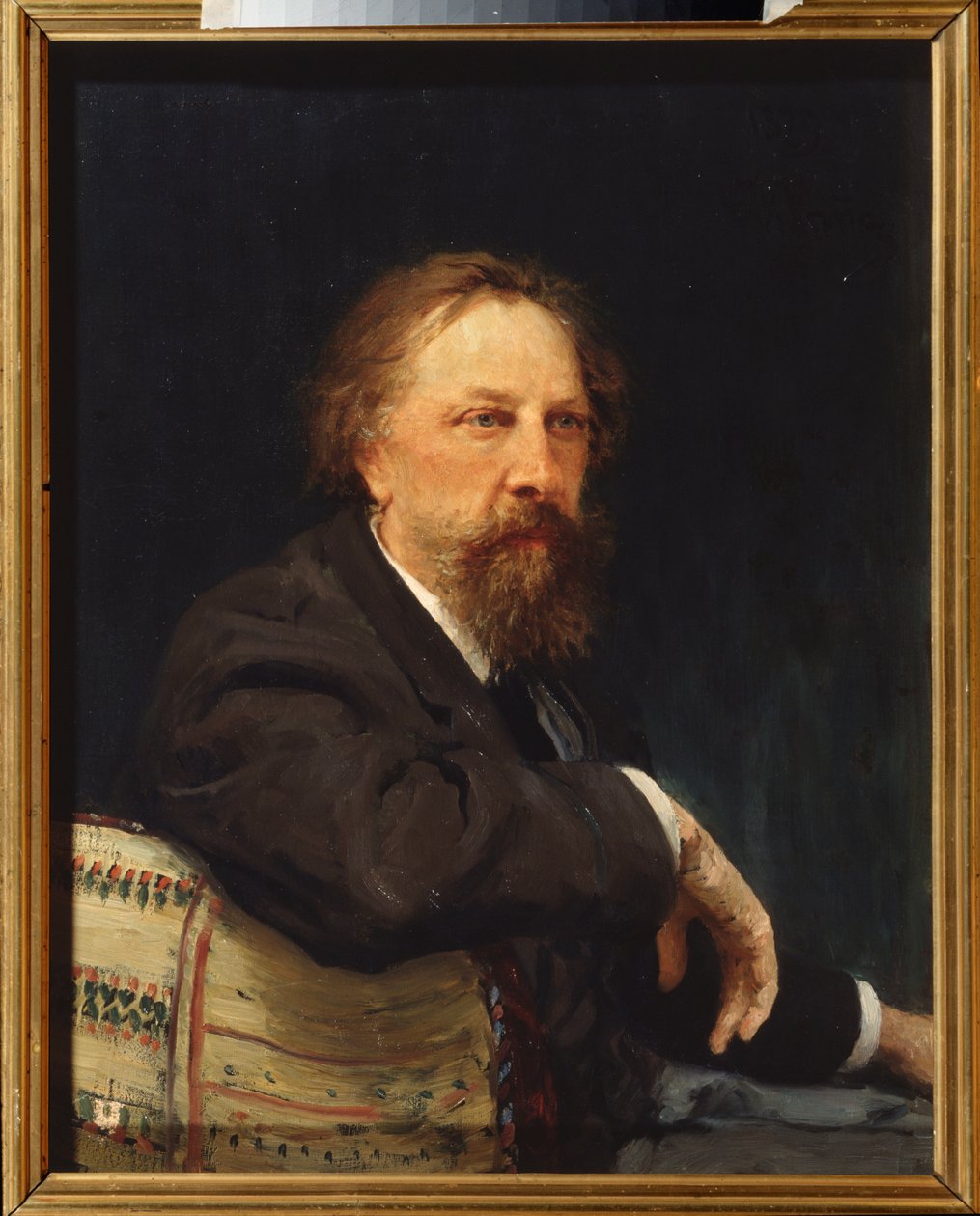 Muotokuva kirjailijasta kreivi Aleksei Konstantinovitš Tolstoi (Alexis Konstantinovich Tolstoi) (1817-1875). Ilja Repinin (Ilia Repin) (1844-1930) maalaus, öljy kankaalle tekijältä Ilya Efimovich Repin