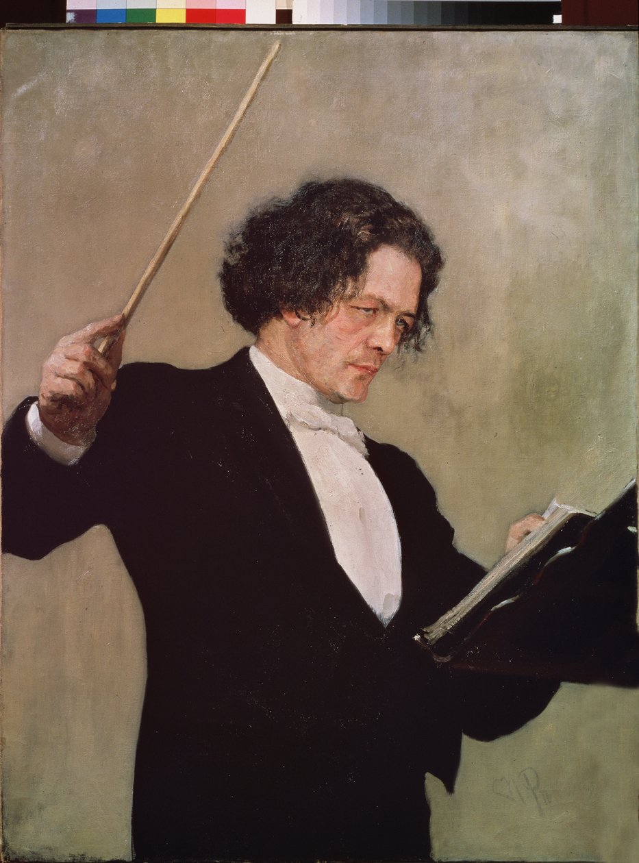 Säveltäjä Anton Rubinsteinin (1829-1894) muotokuva. Ilja Jefimovitš Repinin (Ilia Repin) (1844-1930) maalaus öljy kankaalle tekijältä Ilya Efimovich Repin