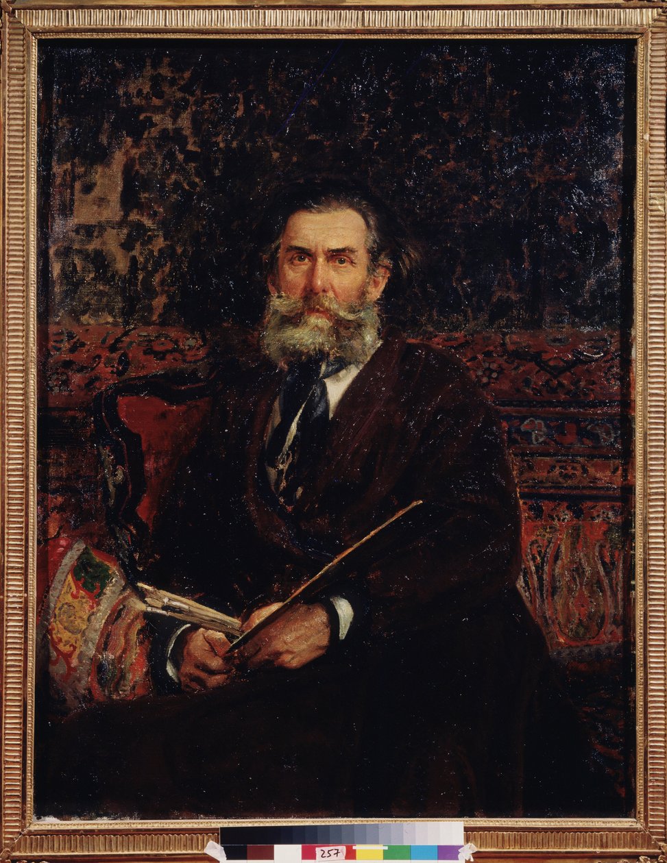 Portrait du peintre Aleksei Bogolyubov (Bogolyubov y Bogolyubov) (1824-1896). Peinture de Ilja Jefimovitš Repin (Ilja Repine) (1844-1930), huile herra toile tekijältä Ilya Efimovich Repin