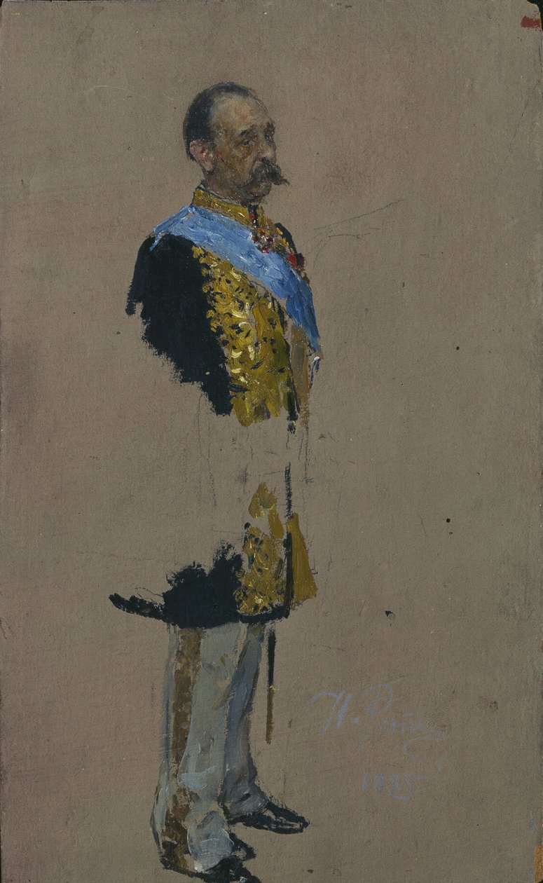 Kreivi Dmitri Andrejevitš Tolstoin muotokuva 1823-1889, 1885 tekijältä Ilya Efimovich Repin