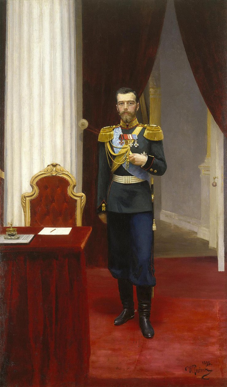 Keisari Nikolai II:n muotokuva 1868-1918, 1896 tekijältä Ilya Efimovich Repin