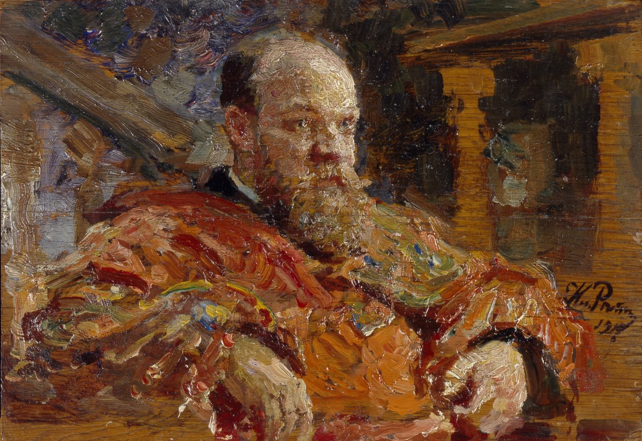 Pavel Viktorovich Delarovin muotokuva 1851-1913, 1910 tekijältä Ilya Efimovich Repin
