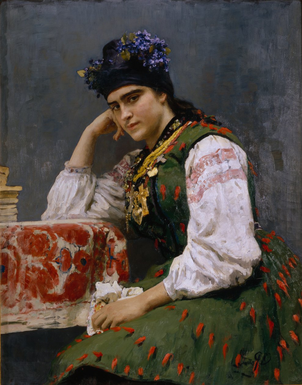 Sofia Dragomirova-Lukomskajan muotokuva, 1889 tekijältä Ilya Efimovich Repin