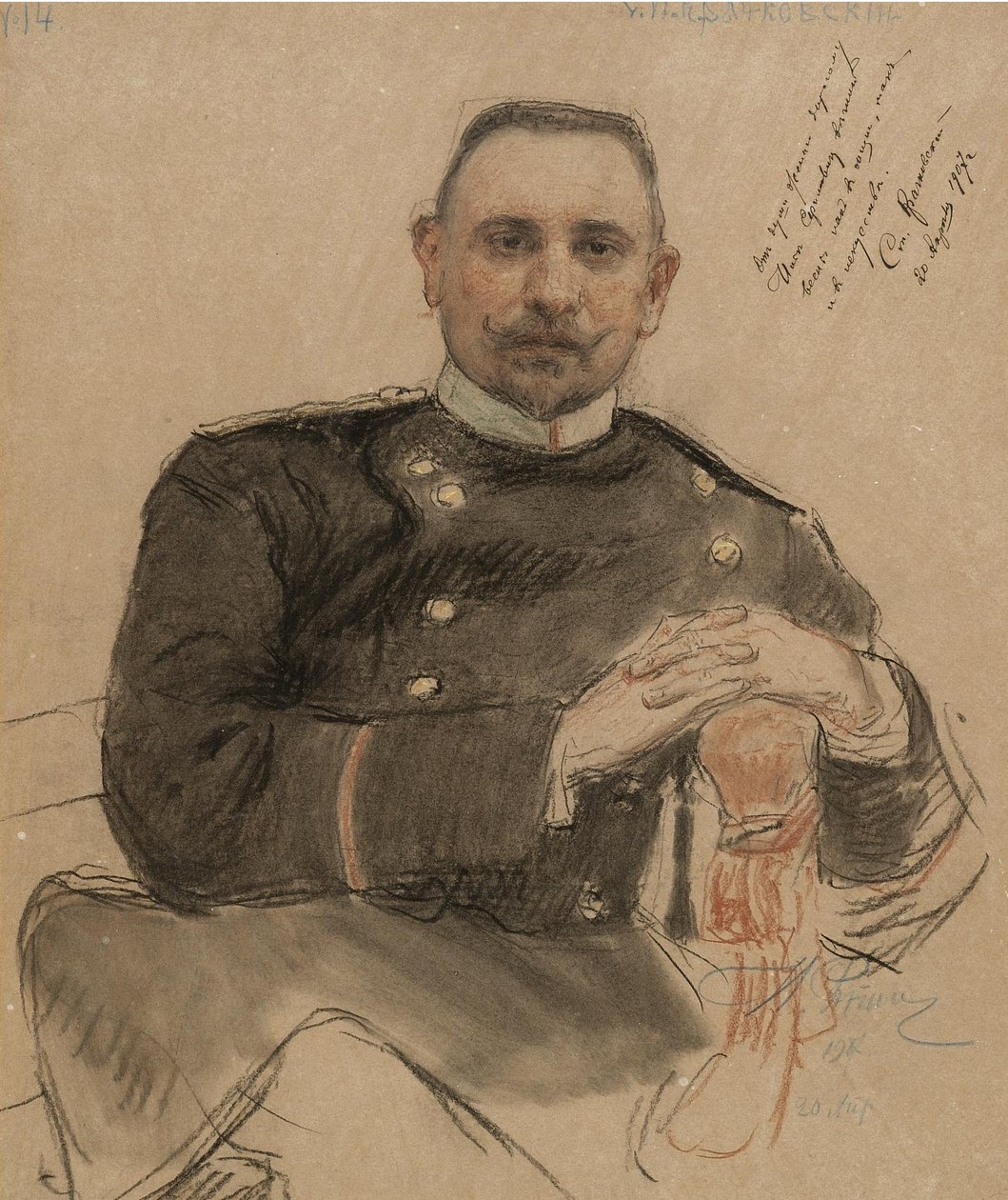 Stepan Petrovitš Krachkovskyn muotokuva 1866 1913, 1907 tekijältä Ilya Efimovich Repin