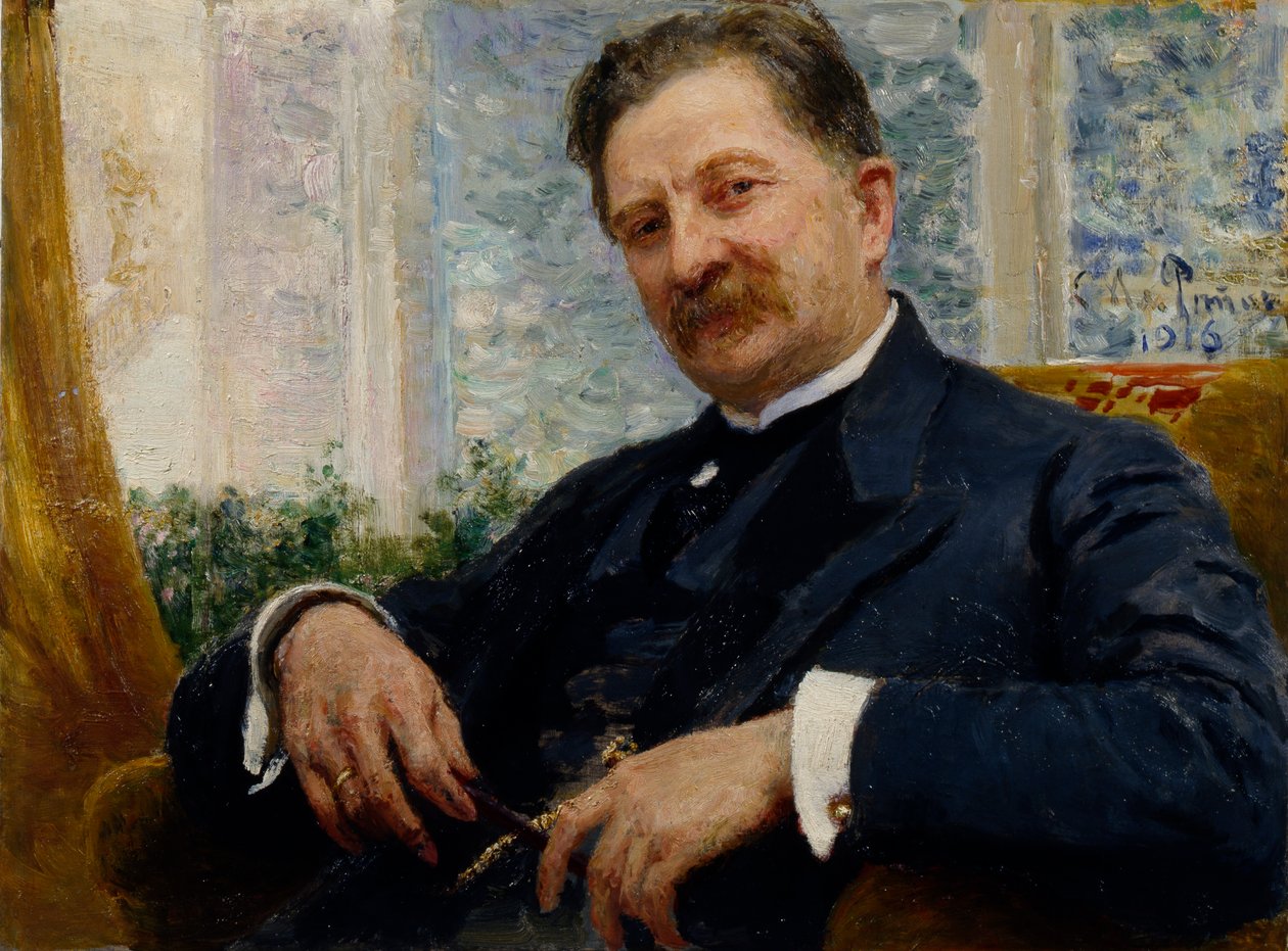 Y.M. Vengerovin muotokuva, 1916 tekijältä Ilya Efimovich Repin