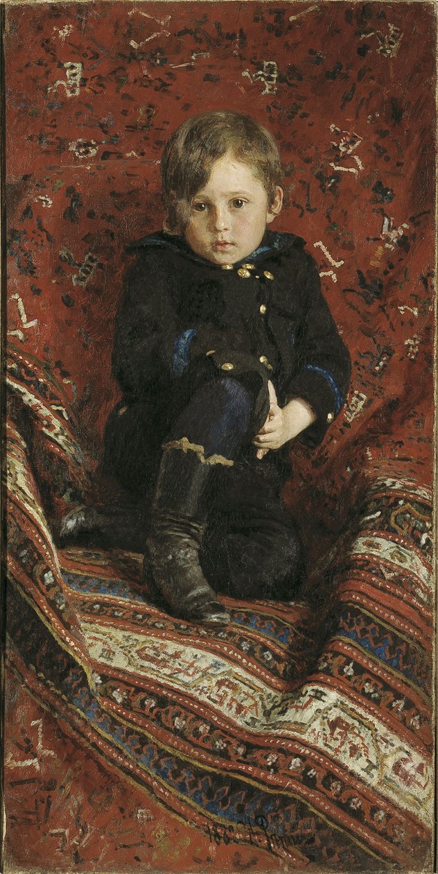 Muotokuva Juri Repinistä, taiteilijapojasta, 1882 tekijältä Ilya Efimovich Repin